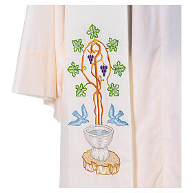 Clergy Stole in 100% polyester with baptismal font