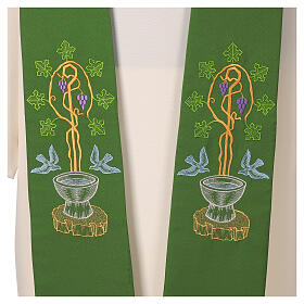 Clergy Stole in 100% polyester with baptismal font