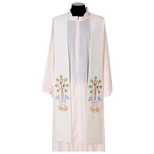 Clergy Stole in 100% polyester with baptismal font 1