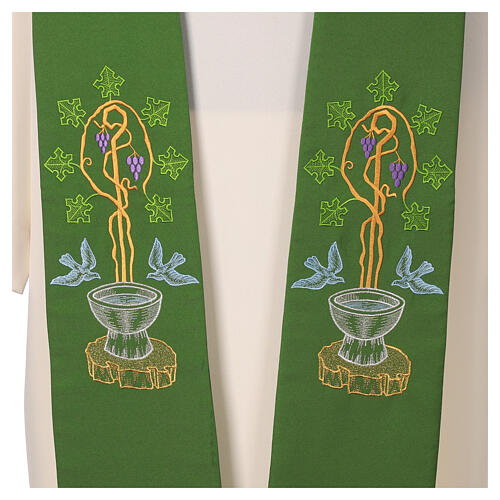 Clergy Stole in 100% polyester with baptismal font 2