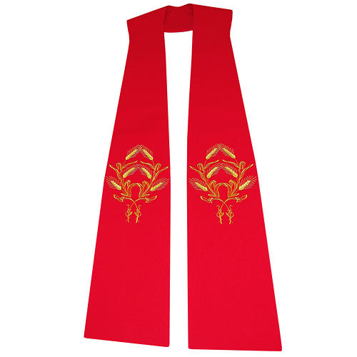 Priest Stole in 100% polyester with ears of wheat decoration 1