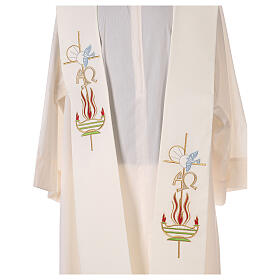 Priest Stole in 100% polyester, lamp and dove