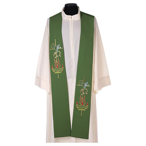 Priest Stole in 100% polyester, lamp and dove 3