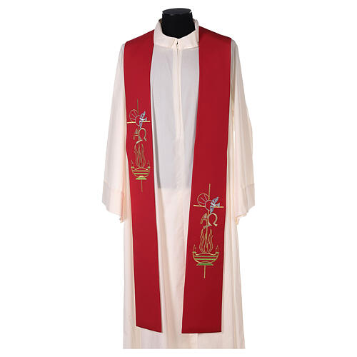Priest Stole in 100% polyester, lamp and dove 4
