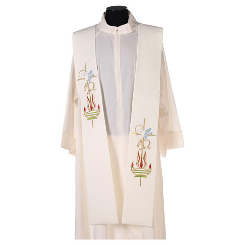 Priest Stole in 100% polyester, lamp and dove 5