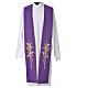 Stole in 100% polyester, stylised cross and ears of wheat s3