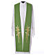 Stole in 100% polyester, stylised cross and ears of wheat s6