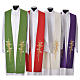 Priest Stole in 100% polyester, stylised cross and ears of wheat s1