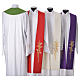 Priest Stole in 100% polyester, stylised cross and ears of wheat s2