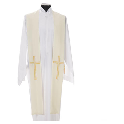 Pastor Stole in 100% polyester, crosses 4