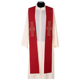 Stole in 100% polyester, stylised crosses