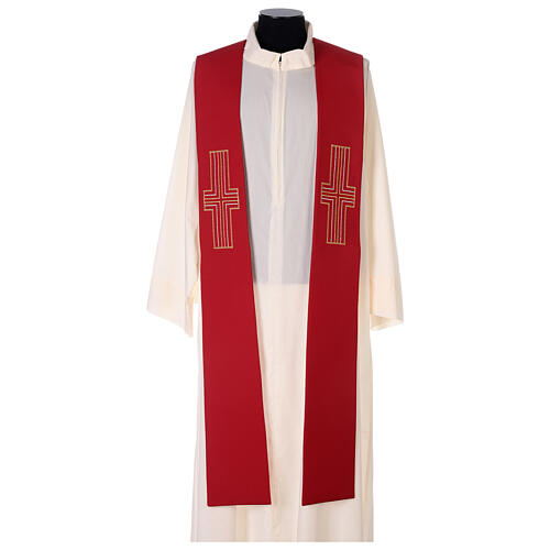 Stole in 100% polyester, stylised crosses 1