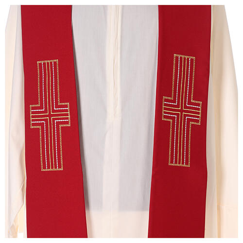 Etole liturgique 100% polyester croix stylisées 2