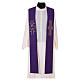Clergy Stole in 100% polyester with cross, Alpha and Omega s1
