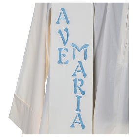 Stole in 100% polyester with Marian embroidery Ave Maria