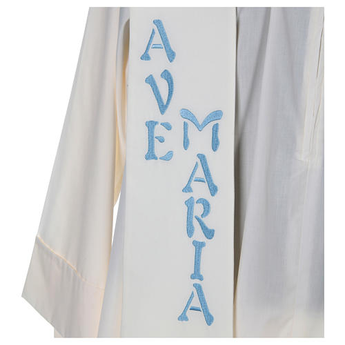 Stuła szeroka haft maryjny Ave Maria 100% poliester 2