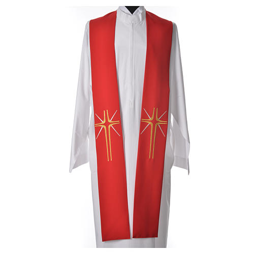 Etole liturgique 100% polyester croix et rayons 4