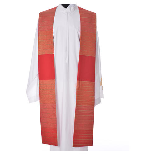 Clergy Stole in 100% pure Tasmanian wool, twisted yarn, stripes 5