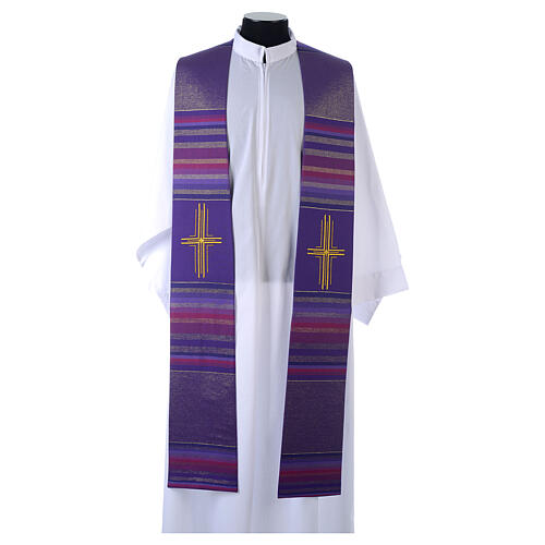 Clerical Stole in 100% pure Tasmanian wool, twisted yarn and embroidery 7