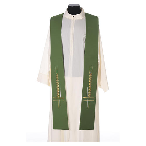 Stola mit Kreuz und Weizenähre aus Polyester 2