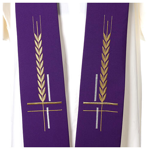 Stola mit Kreuz und Weizenähre aus Polyester 9
