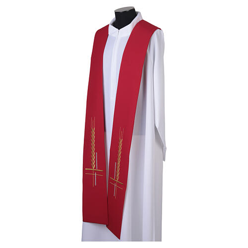 Stole in 100% polyester with ear of wheat embroidery 3