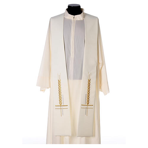Stole in 100% polyester with ear of wheat embroidery 5