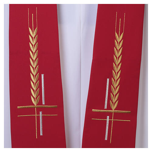 Stole in 100% polyester with ear of wheat embroidery 7