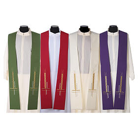 Stolone 100% poliestere ricamo croce spiga