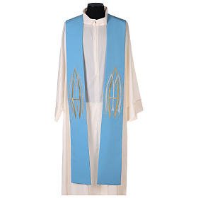 Priest stoles and Deacon stoles: Stole in 100% polyester with Marian embroidery