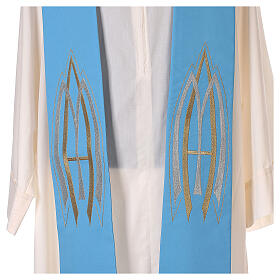 Stole in 100% polyester with Marian embroidery