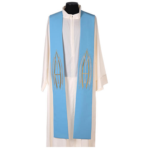 Stole in 100% polyester with Marian embroidery 3