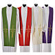 Stole in 100% polyester with IHS, cross and ears of wheat s1