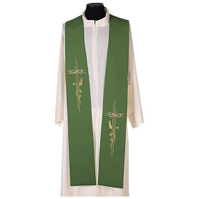 Priest stoles and Deacon stoles: Stole in 100% polyester with cross and ear of wheat
