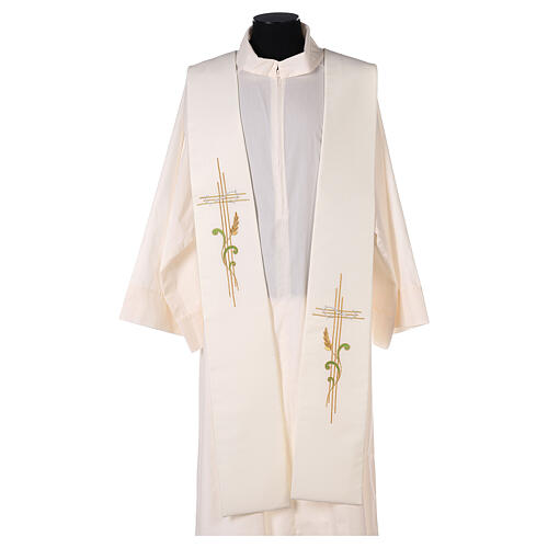 Stole in 100% polyester with cross and ear of wheat 5