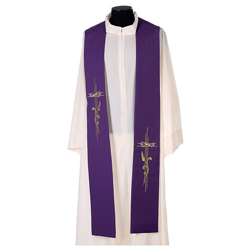 Stole in 100% polyester with cross and ear of wheat 6