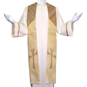 Étoles liturgiques: Etole 100% soie shantung croix appliquées