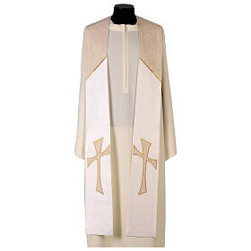 Clergy Stole in 100% pure shantung silk, with cross