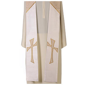 Clergy Stole in 100% pure shantung silk, with cross