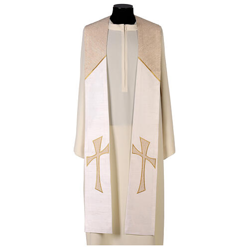 Clergy Stole in 100% pure shantung silk, with cross 1