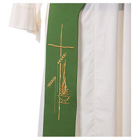 Estolas: Estola de diácono 100% poliéster lâmpada cruz trigo Estolas: Estola de diácono 100% poliéster lâmpada cruz trigo