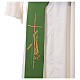 Stole for Deacon in polyester with lamp, cross, ear of wheat embroidery s2