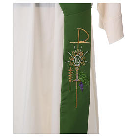 Priest stoles and Deacon stoles: Diaconal stole in polyester with chalice, host and grapes