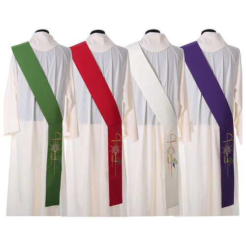 Deacon Stole in polyester with chalice, host and grapes 7