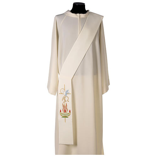 Diaconal stole in 100% polyester, lamp, Alpha and Omega 6