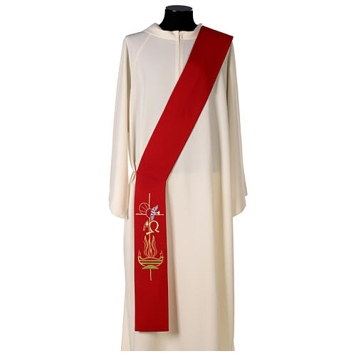 Deacon Stole in 100% polyester, lamp, Alpha and Omega 4