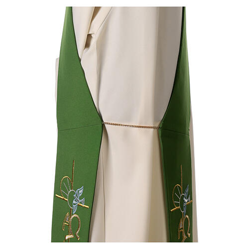Deacon Stole in 100% polyester, lamp, Alpha and Omega 7