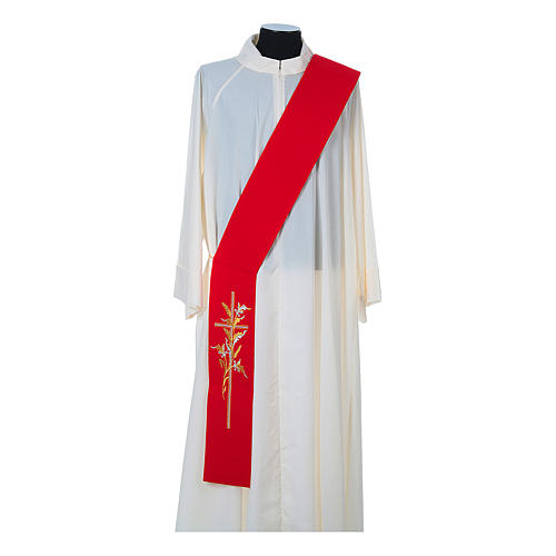 Diaconal stole in 100% polyester, cross and ears of wheat 3