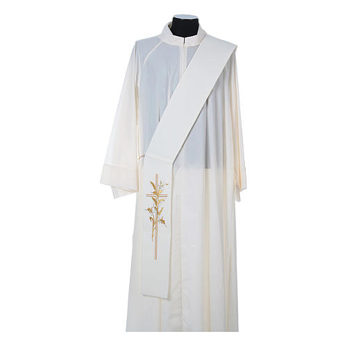 Deacon Stole in 100% polyester, cross and ears of wheat 4