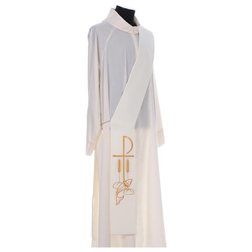 Deacon Stole in polyester with Fish and Loaves and Chi-rho 3